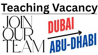 Teacher jobs in Dubai 2025 | Multiple School vacancy