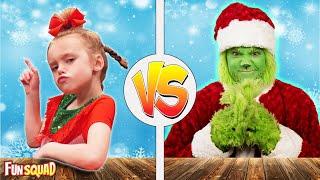 Girl vs Grinch! Who Will Win To Save Christmas? Fun Squad