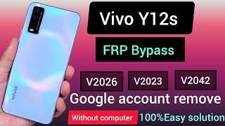 Vivo y12s frp bypass,vivo (v2026)(v2023)(v2042) Google account bypass,reset option not wark