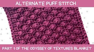 Alternate Puff Stitch Square - Part 1 of the Odyssey of Textures Crochet Blanket