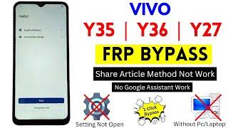 VIVO Y35 | Y36 | Y27 FRP BYPASS  ANDROID 14 WITHOUT PC | UNLOCK GOOGLE ACCOUNT LOCK NEW UPDATE 2025