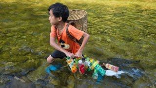 15 days highland boy Khai makes traps to catch catfish, fishes to harvest oranges to sell