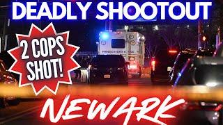 DEADLY SHOOTOUT!! Newark. 2 Cops Shot. TEEN SUSPECT ARRESTED! New Jersey.