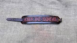 Leather bracelet - Number 2 - Carpe Diem Leather bracelet - 50 shades of leather bracelets