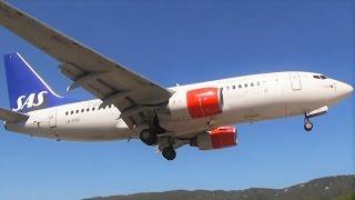 SAS Boeing 737-700 Super Low Landing at Skiathos - Skiathos Airport Planespotting with ATC Comms!