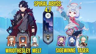 C0 Wriothesley Melt & C0 Sigewinne Taser | Spiral Abyss Version 4.7 | Genshin