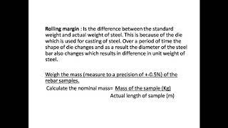 Rolling Margin – Reinforcement Steel