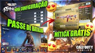 MUITA COISA NOVA! PASSE DE BATALHA, SKINS GRÁTIS, ROLETAS e NOVAS CONFIGURAÇÕES no COD MOBILE!