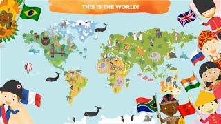 COUNTRIES of the World for Kids - Learn Continents, Countries Map, Names and Flags