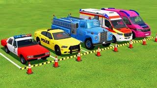 POLICE CARS, FIRE DEPARTMENT, AMBULANCE VEHICLES TRANSPORTING WITH MAN TRUCKS ! Farming Simulator 22