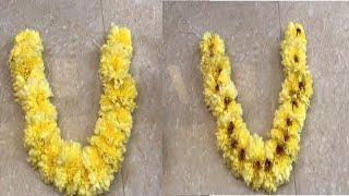 How to make flower garland||samanthi flower garland||flower mala making||DIY