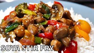 STIR FRIED SOYA CHUNKS IN A DELICIOUS SAUCE