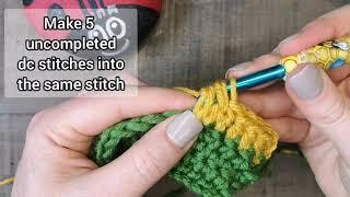 How to make a 5 dc bobble stitch - US Crochet terms