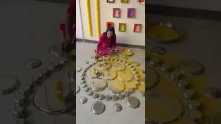 Creative Diwali Rangoli Designs With HomeItems -Satisfying video #diy #Diwali #homeitems #satisfying