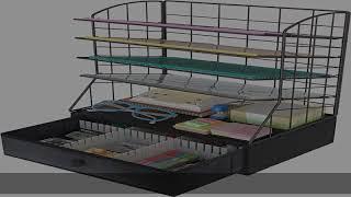 5-Trays File Organizer with Drawer,Mesh Desk Organizers,Letter Tray Paper Organizer,Height Adjustab