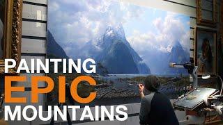 Painting an EPIC Mountain Scene! [ Landscape Painting Techniques in Oils ]