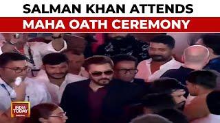 Maha Oath Ceremony: Salman Khan Attends Mahayuti Oath Ceremony At Azad Maidan