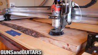 The EASY WAY to Flatten Large Wood Slabs! (for guitar building) LongMill mkII 48x30