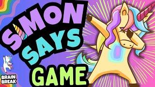  UNICORN Game for Kids  Brain Break  Simon Says  Just Dance