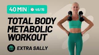 35 Min Total Body Metabolic Workout with Dumbbells + Sally Challenge | High-Intensity Home Fitness