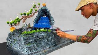 How I Created An Effective Waterfall Using Foam And Super Efficient Cement