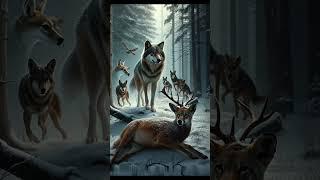 A beautiful and emotional story of a wolf  and his kids #shorts#ai #aivedio #trending#viral#youtube