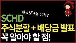 배당성장률 14%?! | 배당성장 ETF SCHD 3분기 배당금 발표와 액면분할 (ft. 한국판 SCHD 비교)