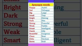 Synonym words in English #shorts #viral #word #learnenglish