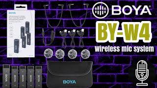 BOYA BY-W4 - Wireless Microphone System For Cameras & Smartphones - 4 Mic Solution!