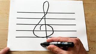 How to Draw a Treble Clef - 3 Easy Steps