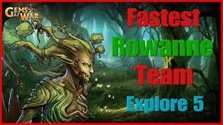 Gems of Wars - Fastest Rowanne Team for Explore 5. #gemsofwar #crisp #gemsofwarfastteam #gems