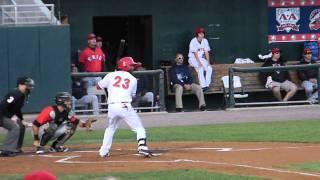 Nationals Prospect Brian Goodwin Batting Vs Erie EL Playoffs HD