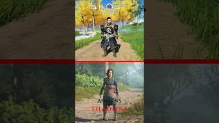 Assassin's Creed Shadow vs Ghost of Tsushima Parkour Comparison #gaming #assassinscreed #shorts
