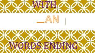 ENGLISH/3 LETTER WORDS/UKG LESSONS/ENGLISH WORDS ENDING WITH  "AN"