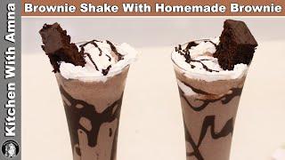 Brownie Shake With Homemade Brownie | Kitchen With Amna