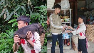 A poor boy hunts wild boars to sell for money to buy daily necessities