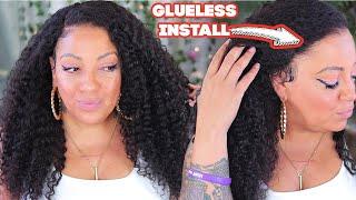 MOST NATURAL HAIRLINE WITHOUT GLUE OR HAIRSPRAY GLUELESS LACE FRONT WIG INSTALL #MyFirstWig