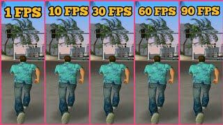 GTA VICE CITY FPS COMPARISON 1 FPS VS 5 FPS VS 10 FPS VS 30 FPS 60 FPS VS 90 FPS