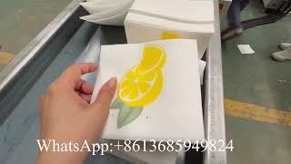 High speed automatic two color printing glue lamination napkin tissue machine price