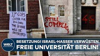 BERLIN: Besetzung! Pro-Palästina-Demonstranten verwüsten Freie Universität mit Anti-Israel Parolen!