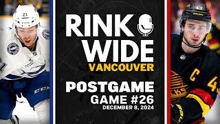 RINK WIDE POST-GAME: Vancouver Canucks vs Tampa Bay Lightning | Game 26 - Dec. 8, 2024