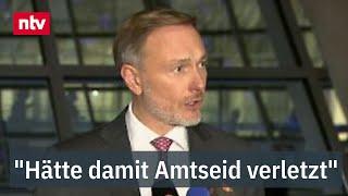 "Hätte damit Amtseid verletzt": Ampel-Aus: Lindner erklärt Grund für seine Entlassung | ntv