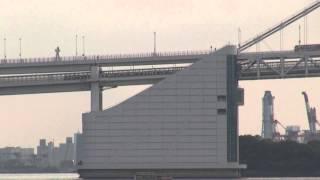 Rainbow Bridge and Yurikamome Line (Japanese Cunstruction and Train)