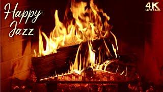  Happy Jazz Fireplace Ambience  Good Mood Jazz Music