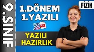 9.SINIF FİZİK 1.DÖNEM 1.YAZILIYA HAZIRLIK ÇALIŞMASI |  MEB SENARYOSU YENİ MÜFREDAT | 2024- 2025 PDF