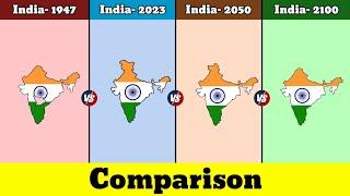 India 1947 vs India 2023 vs India 2050 vs india 2100 | India | Comparison | Data Duck 2.o