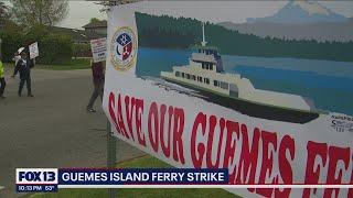 Guemes Island ferry workers strike over contracts | FOX 13 Seattle