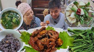 매운 갈비찜 그리고 산나물 총집합 요리 먹방! Korean spicy galbi- jjim wild vegetables mukbang!