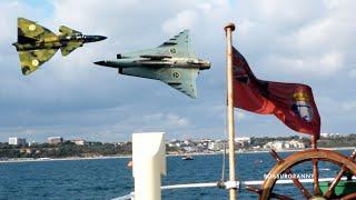  1950s SAAB Draken & Viggen Jets Display at Bournemouth Airshow 2024