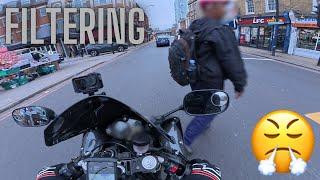 How I filter on my Yamaha R1 Through London - Motovlog UK